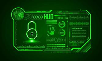 Modern HUD Technology Screen Background with padlock vector