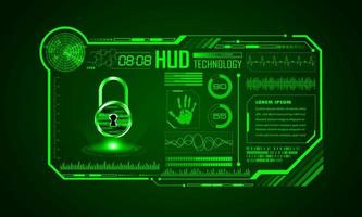 Modern HUD Technology Screen Background with padlock vector