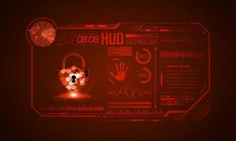 Modern HUD Technology Screen Background with padlock vector