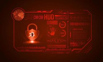 Modern HUD Technology Screen Background with padlock vector