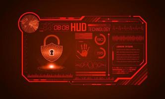 Modern HUD Technology Screen Background with padlock vector