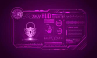 Modern HUD Technology Screen Background with padlock vector