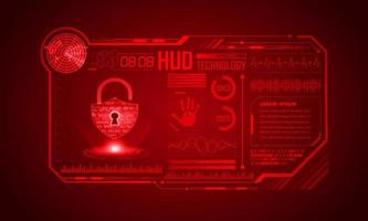 Modern HUD Technology Screen Background with padlock vector