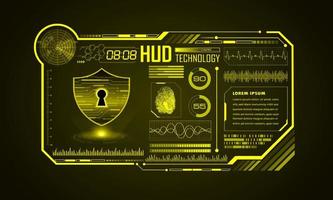 Modern HUD Technology Screen Background with Padlock vector