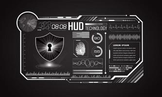 Modern HUD Technology Screen Background with Padlock vector