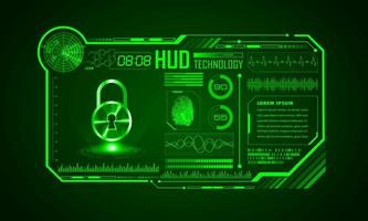 Modern HUD Technology Screen Background with Padlock vector