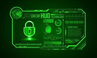 Modern HUD Technology Screen Background with Padlock vector