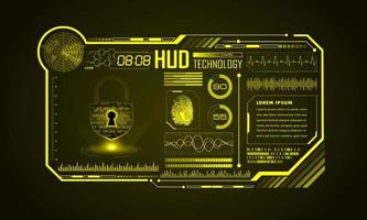 Modern HUD Technology Screen Background with Padlock vector