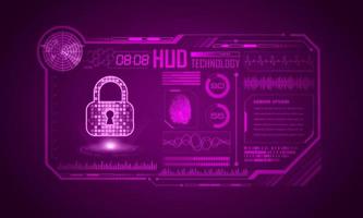 Modern HUD Technology Screen Background with Padlock vector