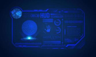 Blue Modern HUD Technology Screen Background vector