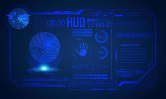 Blue Modern HUD Technology Screen Background vector