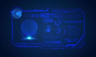 Blue Modern HUD Technology Screen Background vector