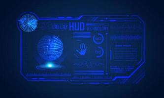 Blue Modern HUD Technology Screen Background vector