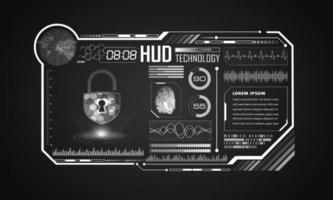 Modern HUD Technology Screen Background with Padlock vector