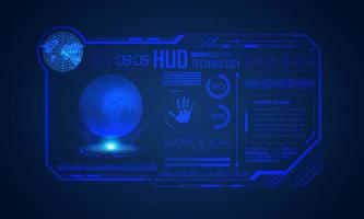 Blue Modern HUD Technology Screen Background vector