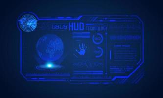 Blue Modern HUD Technology Screen Background vector