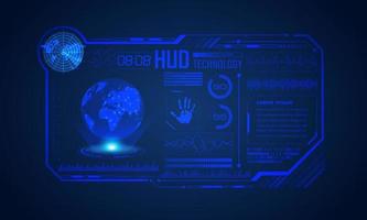 Blue Modern HUD Technology Screen Background vector