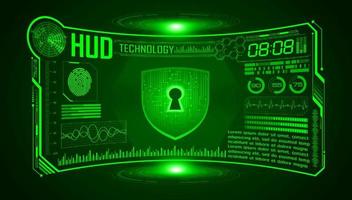 Modern HUD Technology Screen Background with padlock vector