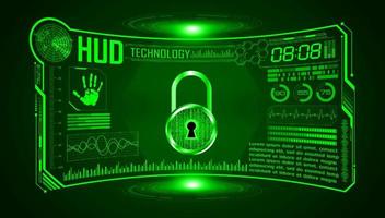 Modern HUD Technology Screen Background with padlock vector