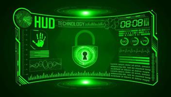 Modern HUD Technology Screen Background with padlock vector