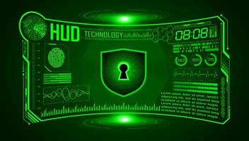 Modern HUD Technology Screen Background with padlock vector