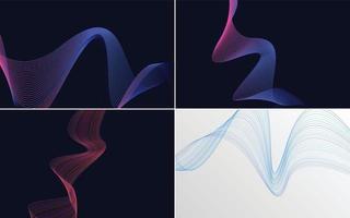 Collection of geometric minimal lines pattern set vector