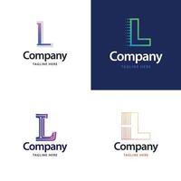 letra l diseño de paquete de logotipos grandes diseño de logotipos modernos y creativos para su negocio vector