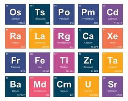 20 Preiodic table of the elements Icon Pack Design vector