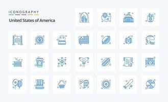 25 Usa Blue icon pack vector