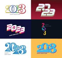 Big Set of 2023 Happy New Year logo text design 2023 number design template vector