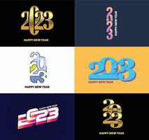 Big Set of 2023 Happy New Year logo text design 2023 number design template vector