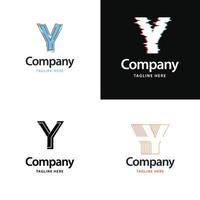 letra y diseño de paquete de logotipos grandes diseño de logotipos modernos y creativos para su negocio vector