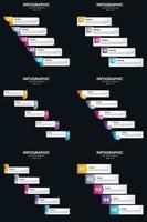 Vector 6 Infographics Pack Presentation slide template 5 Steps cycle diagrams and timelines