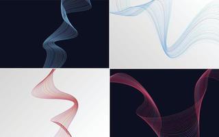 Collection of geometric minimal lines pattern set vector