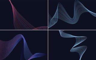 Collection of geometric minimal lines pattern set vector