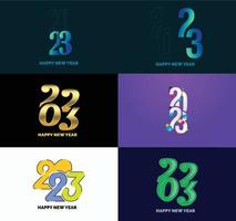 Big Set of 2023 Happy New Year logo text design 2023 number design template vector