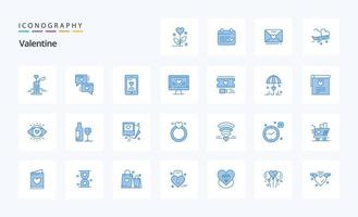 25 Valentine Blue icon pack vector