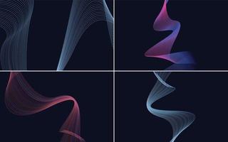 Collection of geometric minimal lines pattern set vector