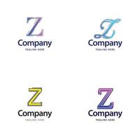 diseño de paquete de logotipo grande de letra z diseño de logotipos modernos y creativos para su negocio vector