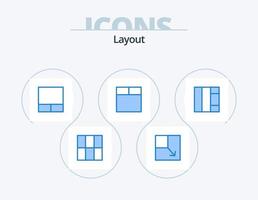 Layout Blue Icon Pack 5 Icon Design. . vector