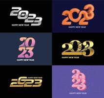 Big Set of 2023 Happy New Year logo text design 2023 number design template vector