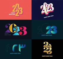 Big Set of 2023 Happy New Year logo text design 2023 number design template vector