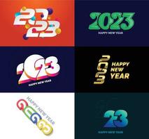 Big Set of 2023 Happy New Year logo text design 2023 number design template vector