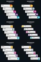 Vector 6 Infographics Pack Presentation slide template 5 Steps cycle diagrams and timelines