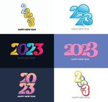 Big Collection of 2023 Happy New Year symbols Cover of business diary for 2023 with wishes vector