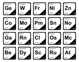 20 Preiodic table of the elements Icon Pack Design vector