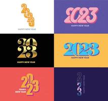 Big Set of 2023 Happy New Year logo text design 2023 number design template vector