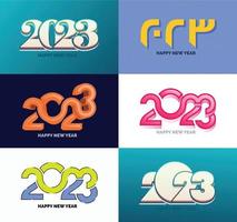 Big Collection of 2023 Happy New Year symbols Cover of business diary for 2023 with wishes vector