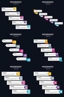 plantilla de diapositiva de presentación del paquete de infografías vectoriales 6 diagramas de ciclo de 5 pasos y líneas de tiempo vector