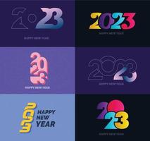 Big Collection of 2023 Happy New Year symbols Cover of business diary for 2023 with wishes vector